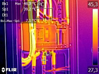Infrared thermal image of electrical equipment